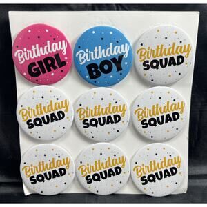 18pcs Birthday Button Pins 2.35"‎ - Party Birthday Pins for the Whole Birthday